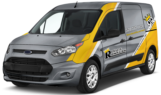 Royalty Renovation van for fire damage restoration in Tucson, AZ